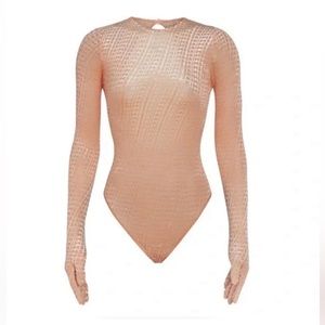 Skims velvet glove bodysuit peach sz small sold out *